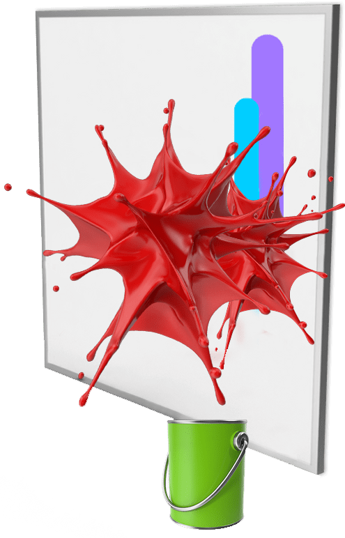 Obra artística con pintura derramanda